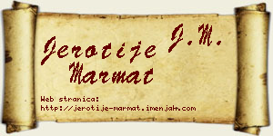 Jerotije Marmat vizit kartica